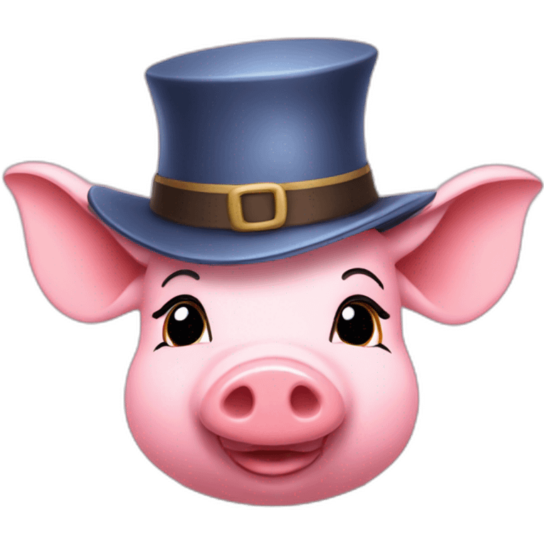 Piglet wearing hat emoji