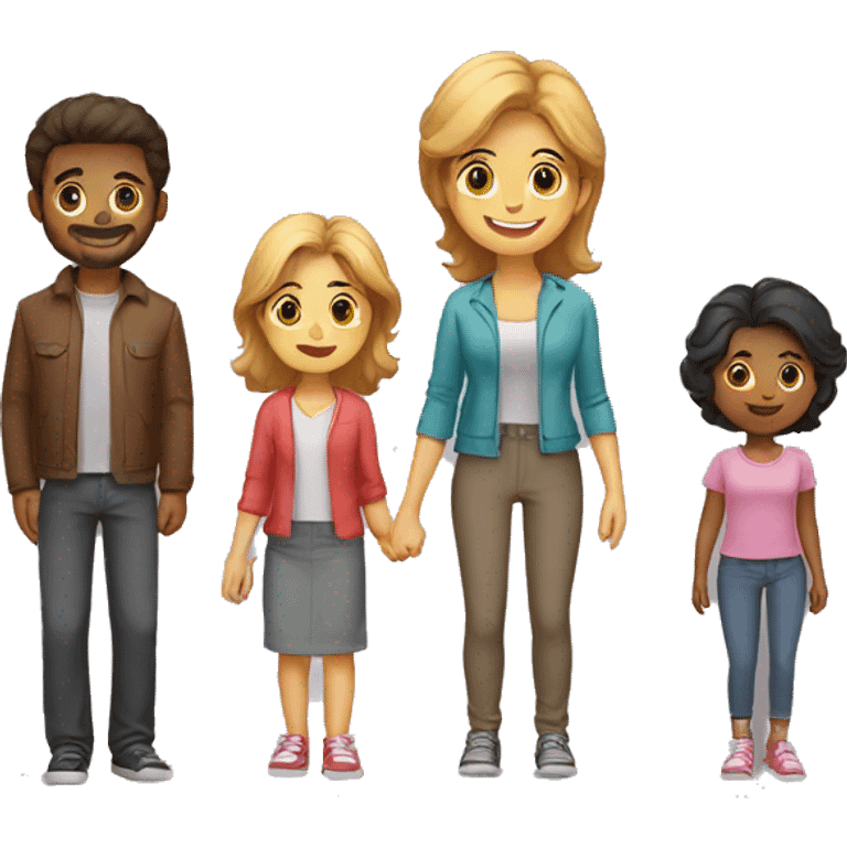 a family with a man, a woman,twe boy and one girls emoji