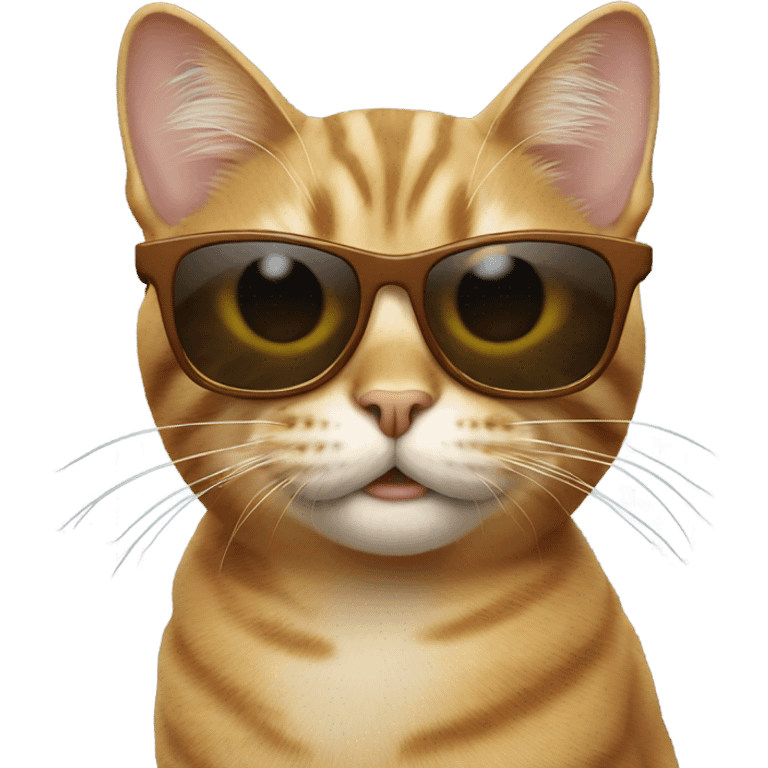 Cat with sunglasses calling on a iPhone emoji