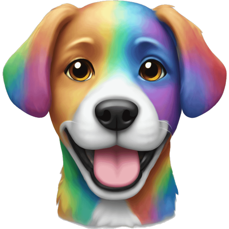 rainbow colored dog emoji