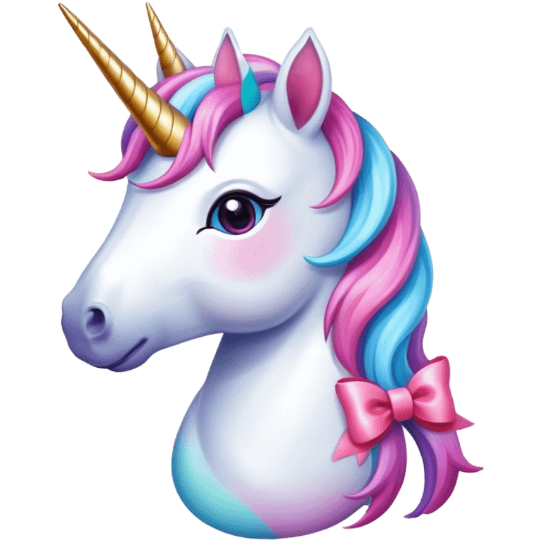 Unicorn with a bow emoji