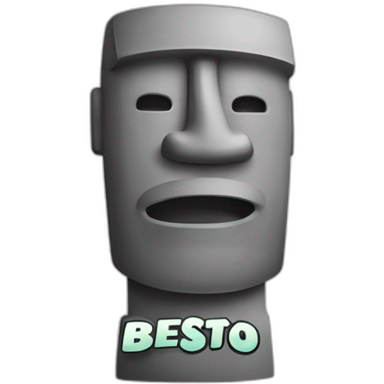 a moai with a comics bulle saying "Bestooo" emoji