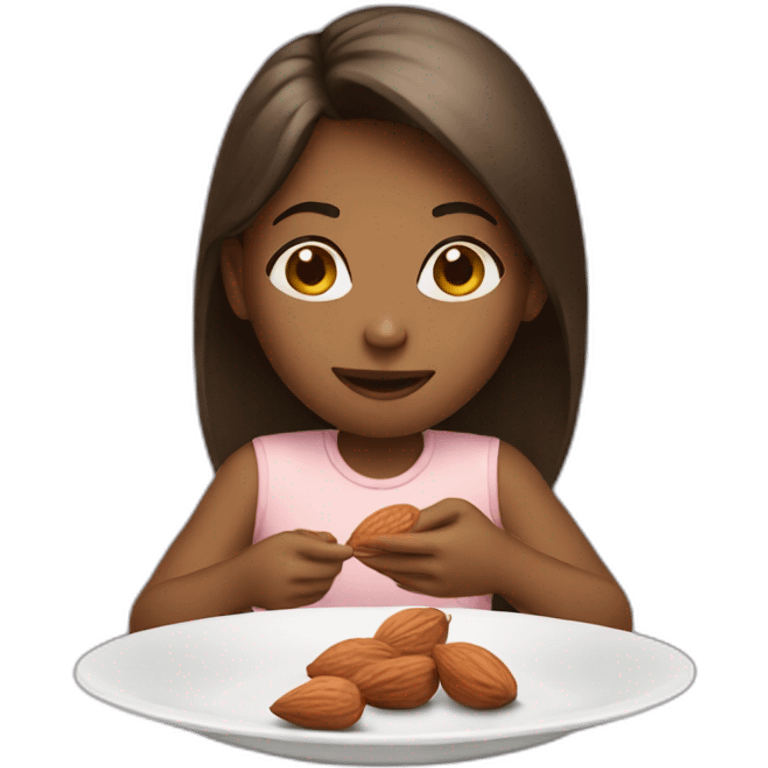 A girl eating almond emoji