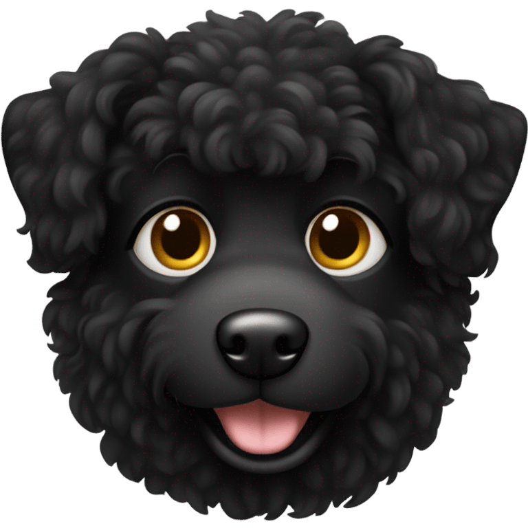 Black dog with curly fur emoji