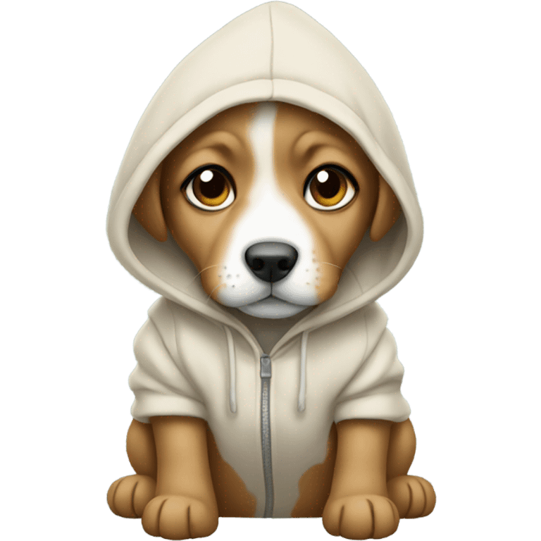 Puppy wearing a hoodie emoji