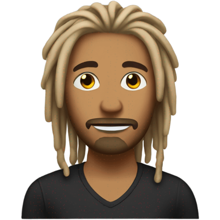 short tan man with black and blonde dreads emoji