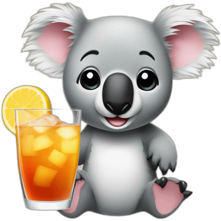 koala inside a cocktail emoji