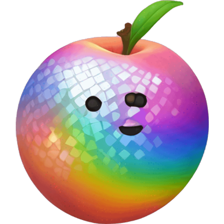 Peaches with rainbows and disco ball emoji