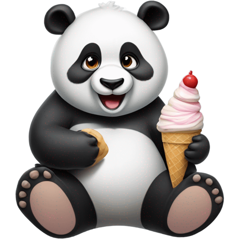 Panda eating ice cream emoji