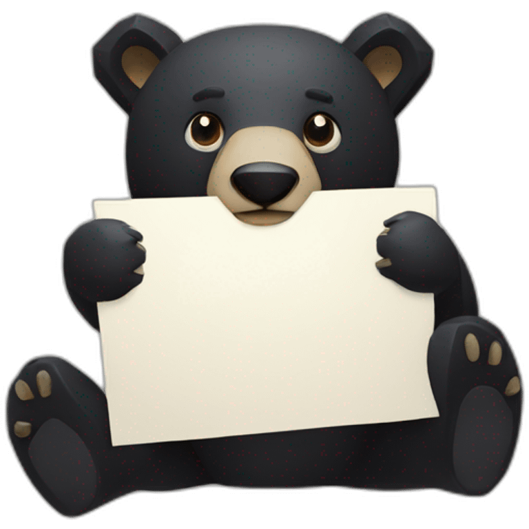 Lowpoly black bear with card emoji