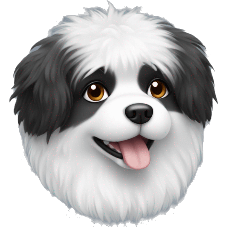 Black and white fluffy small dog emoji