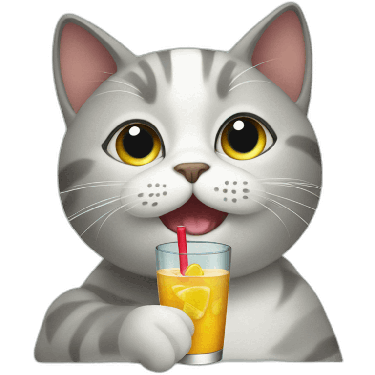 cat with a drink emoji