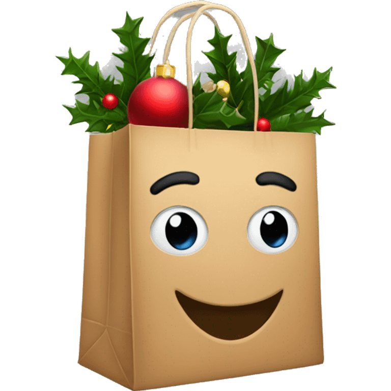 Shopping bag Christmas  emoji