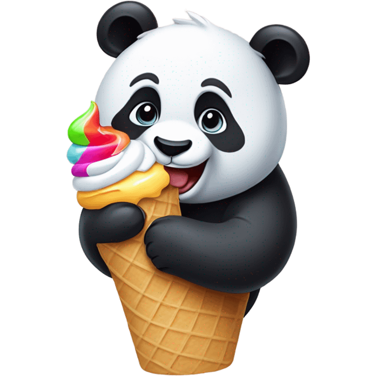 Panda eating ice cream emoji