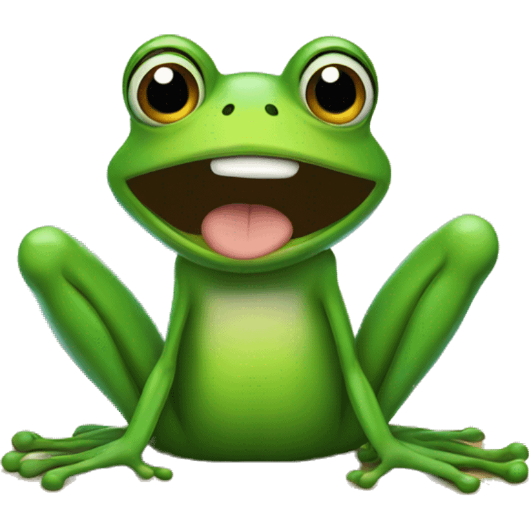 Frog in a house emoji