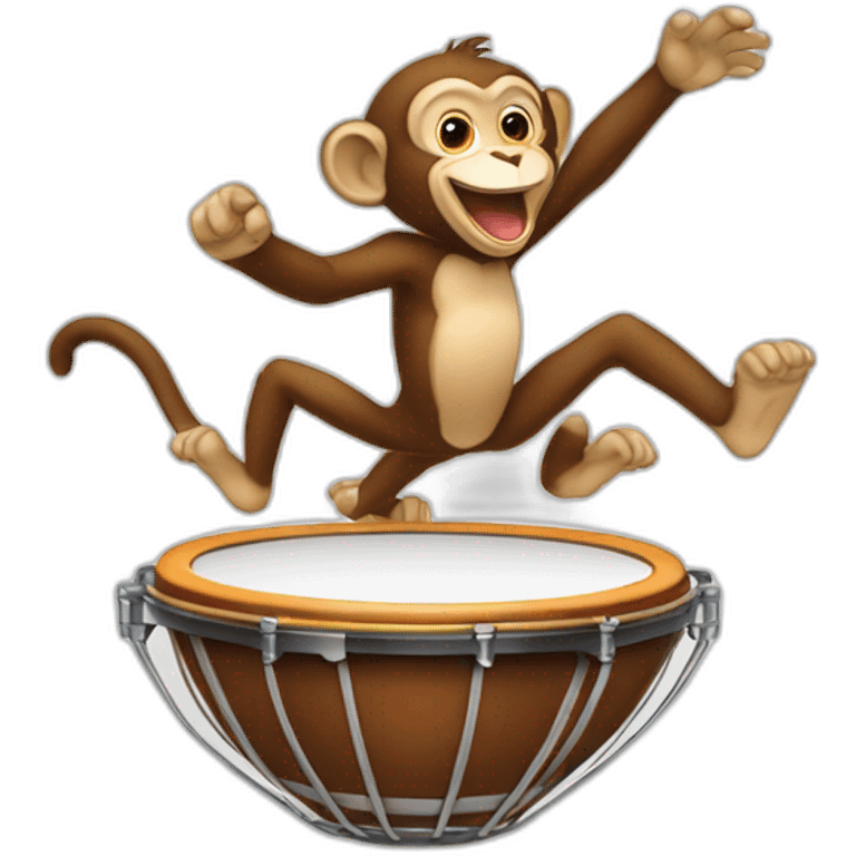 Jumping monkey with timpani emoji