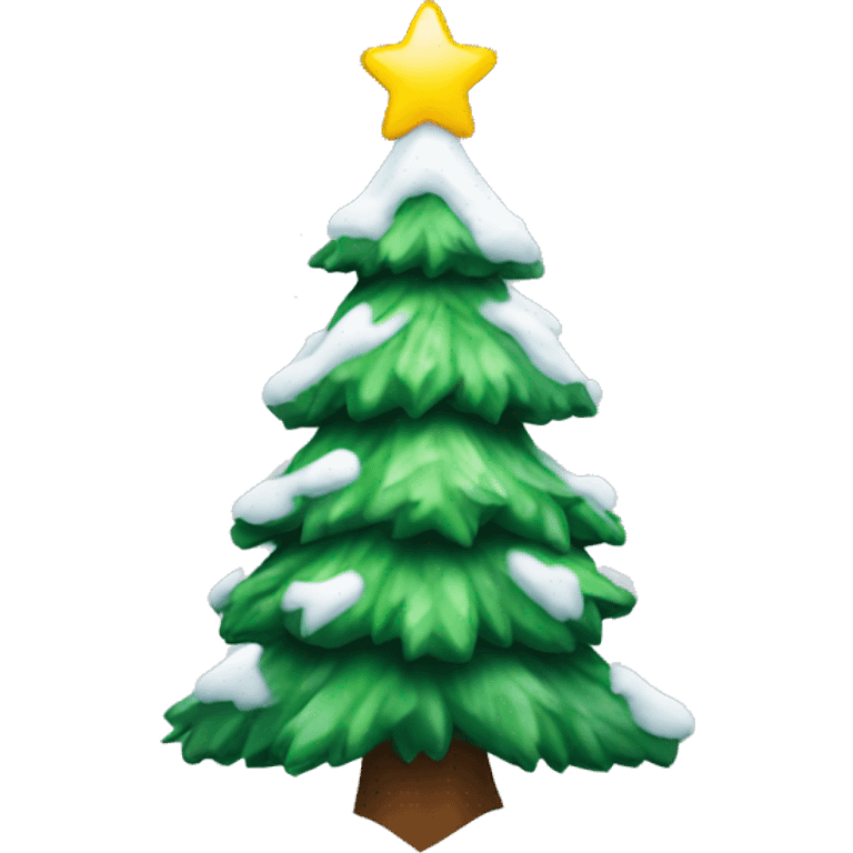 A Christmas tree with snow on top emoji