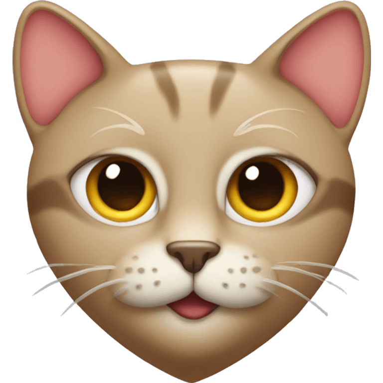 Heart with a cat's face inside emoji