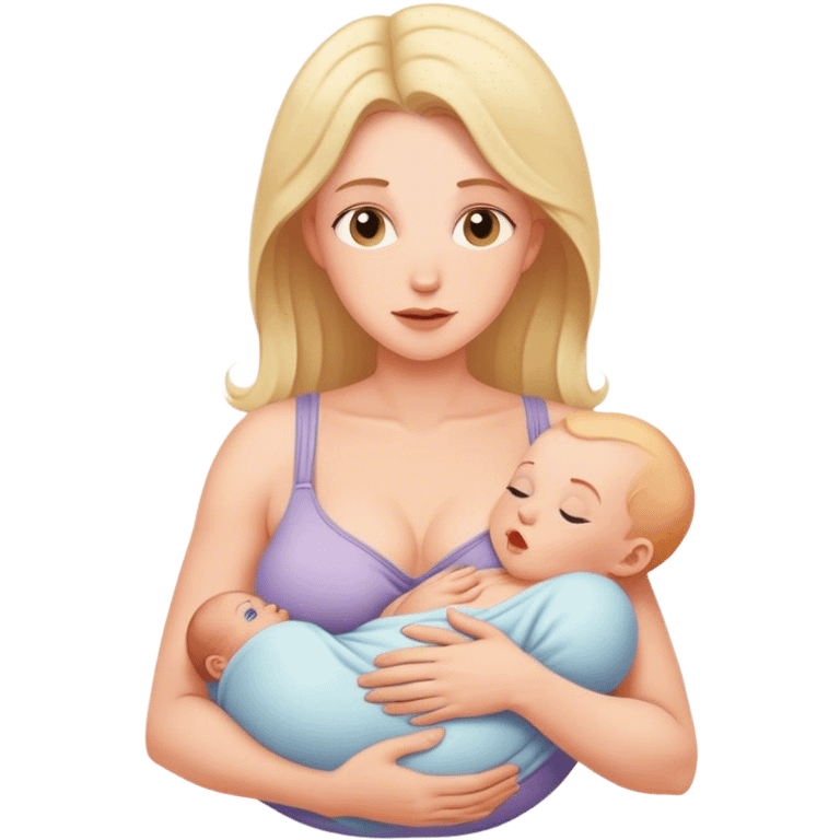 white mother breastfeeds the baby emoji