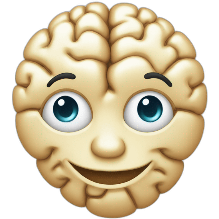 brain with smiling face emoji