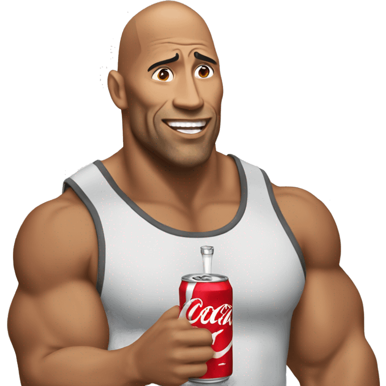 The rock drinking coke emoji