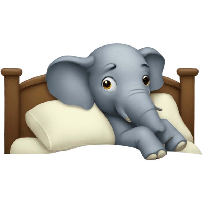 Sick elephant in bed emoji