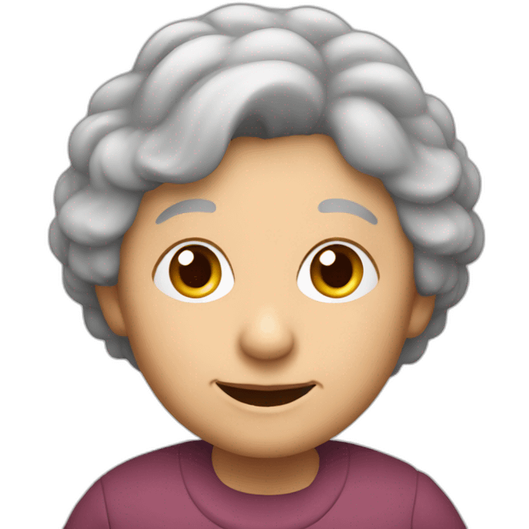 Granny with grandfather in question emoji