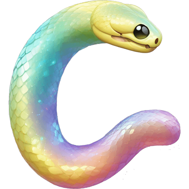 Sparkly glossy Pastel iridescent glass snake emoji