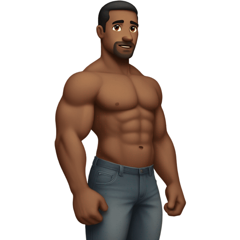 Muscular man that is pregnant emoji