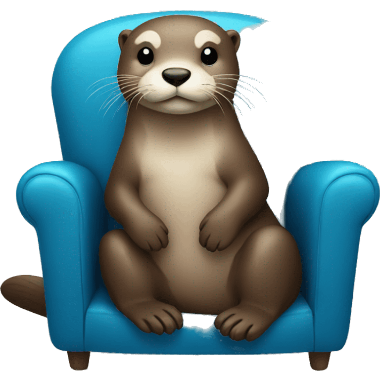 otter sitting on a blue sofa emoji