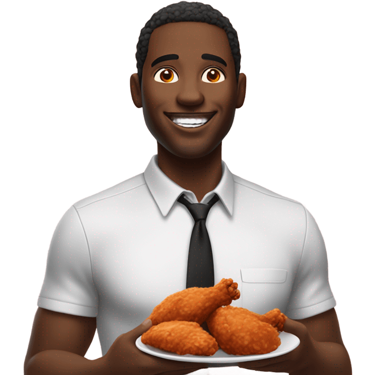 Black guy eating chicken emoji