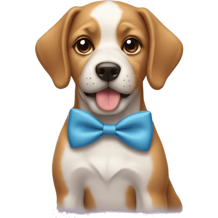 Dog wearing a bow emoji