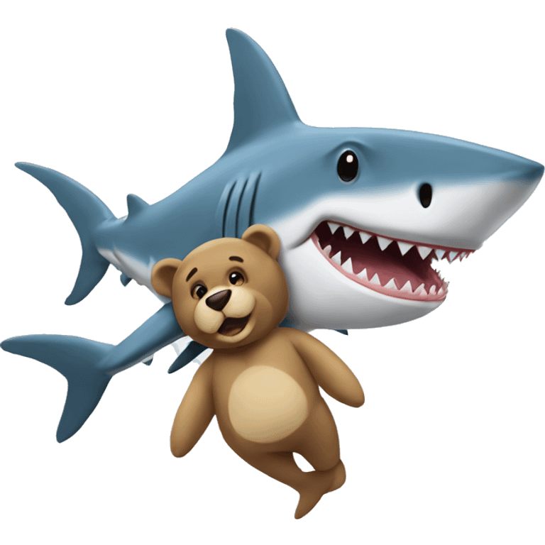 Shark with a teddy bear emoji