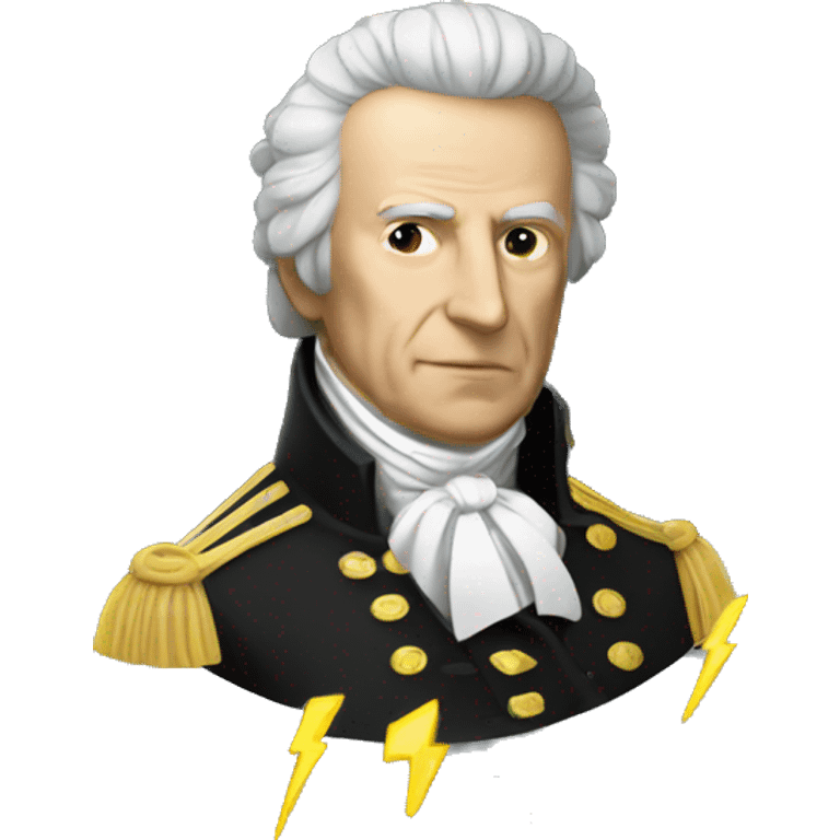 Alessandro Volta with lightning bolt emojis emoji