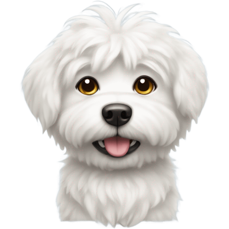 fluffy white dog with a bow  emoji