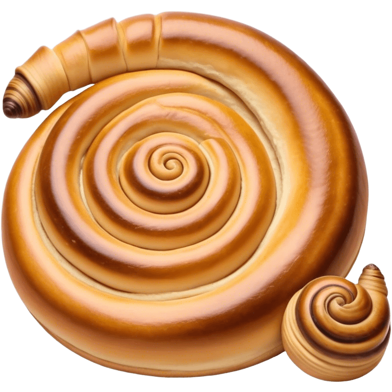 Cinematic delicate escargot pastry, spiral shape with layers of buttery dough, caramelized edges, rich golden-brown tones, elegant and inviting. emoji