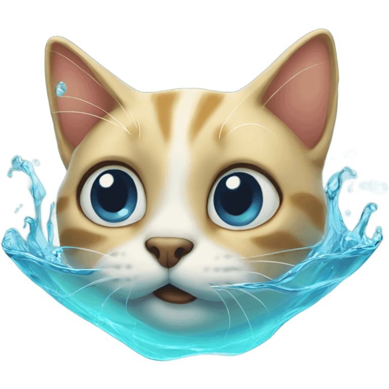 cat under the water emoji