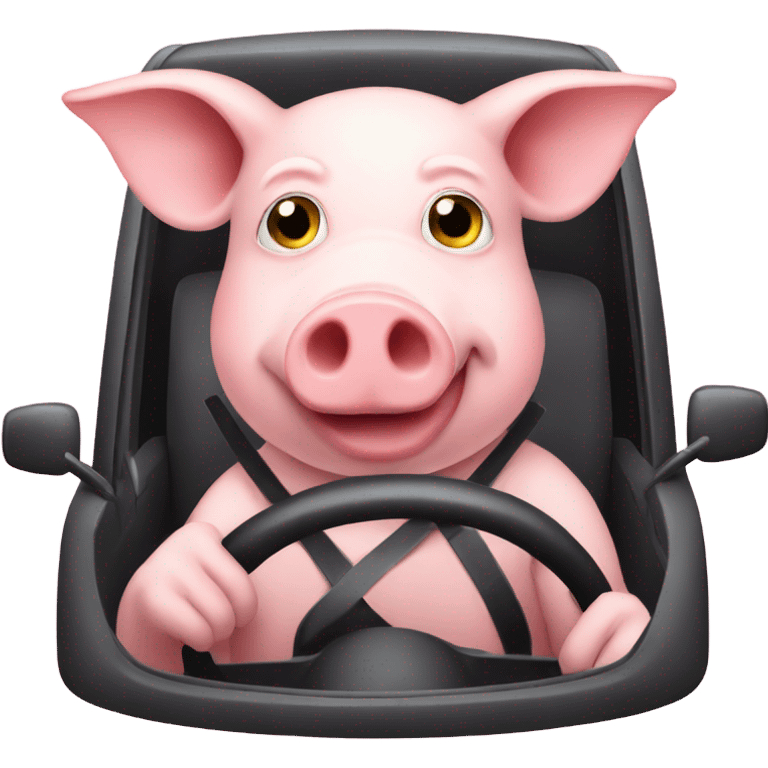 Pig driving a car emoji