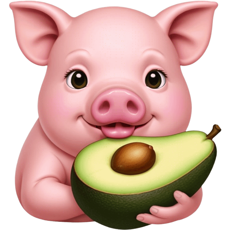 Pig eating avocado  emoji