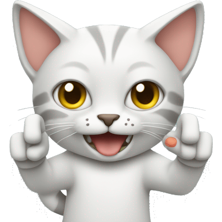 cat doing fingerguns saying "letz fetz" emoji