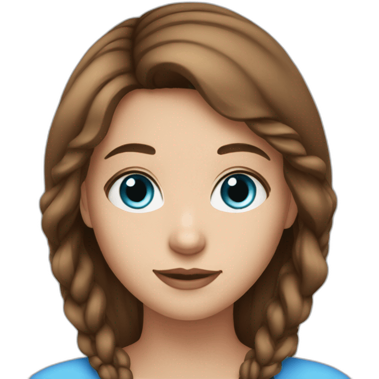 Pretty girl with blue eyes and brown hair emoji