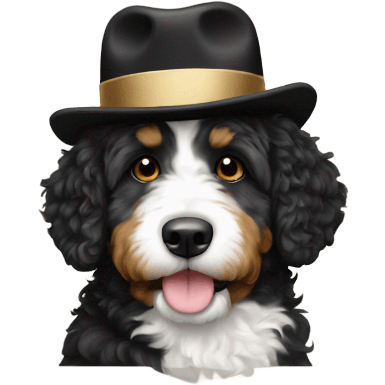 Bernedoodle with purdue hat emoji