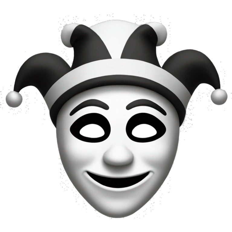 Jester Mask black and white emoji