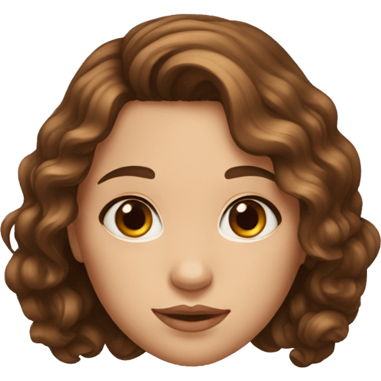 a young girl with curled brown hair and brown yeyes emoji