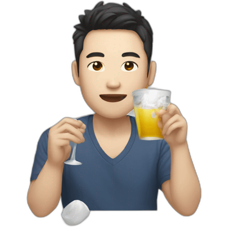 Asian idol who love drinking emoji