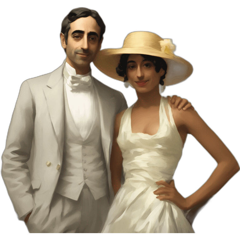 Zemmour and Jul in style of sorolla emoji