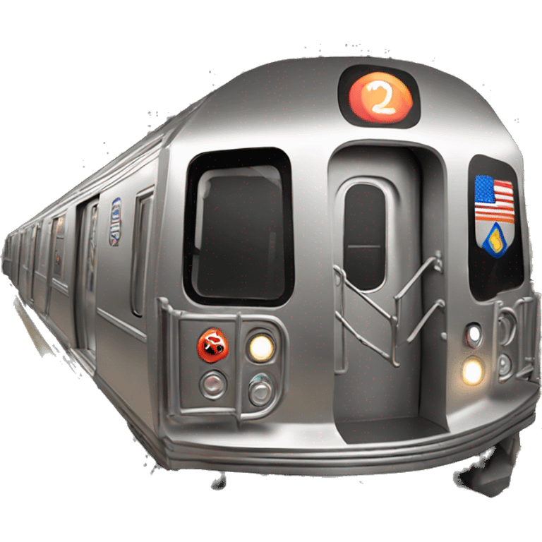 just the front profile of a shiny silver new york subway train emoji