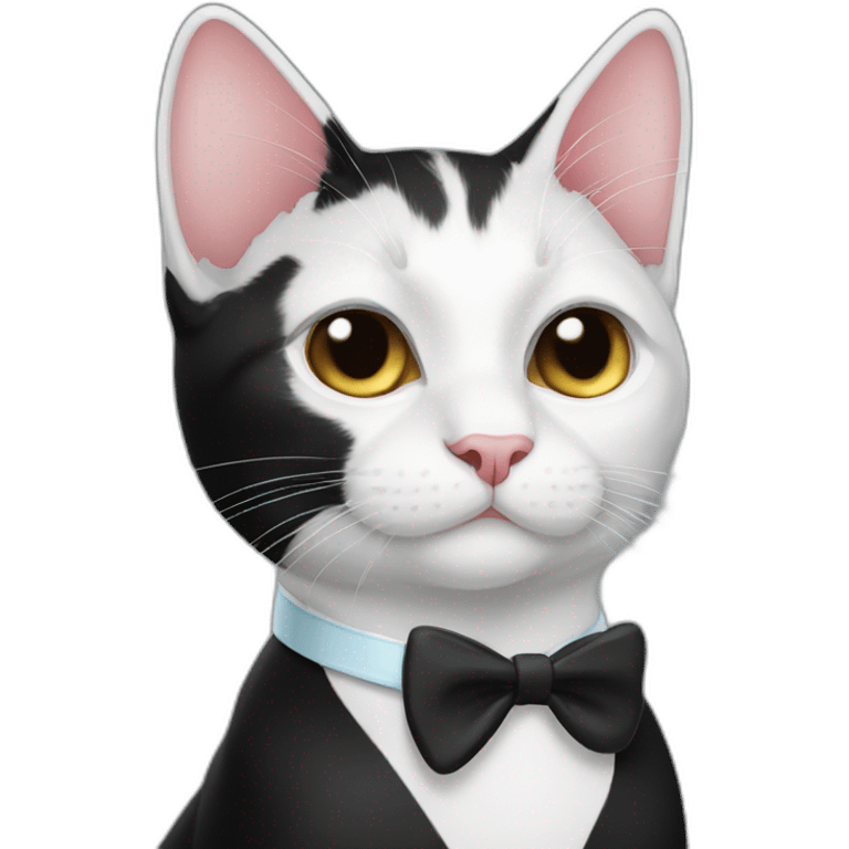 black and white tuxedo cat emoji