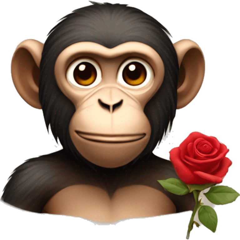 monkey with rose  on the head emoji