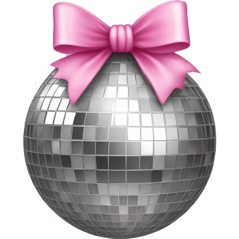 A disco ball with a pink bow on top emoji